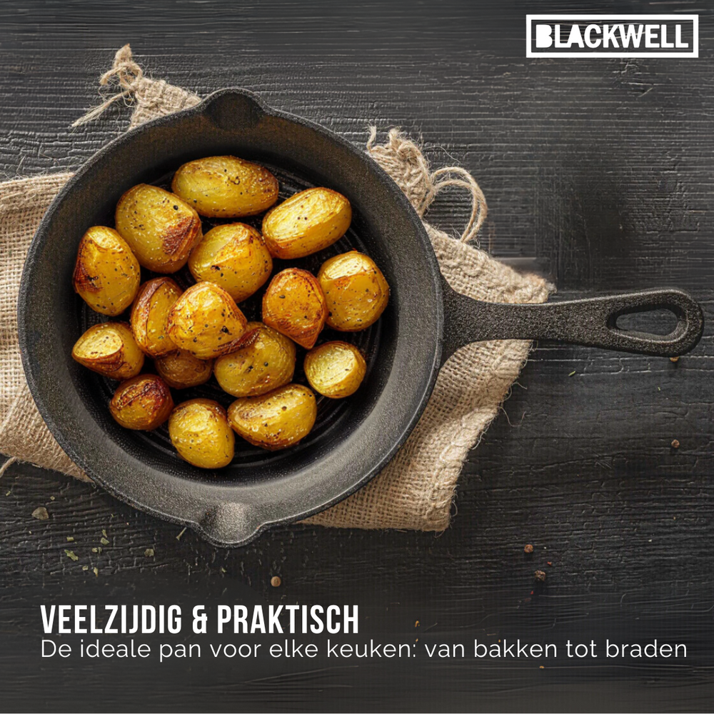 Blackwell Stegepande Gussejern ø 20 cm - egnet til alle varmekilder - uden non-stick belægning