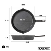 Blackwell Stegepande Gussejern ø 25 cm - egnet til alle varmekilder - uden non-stick belægning
