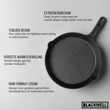 Blackwell Stegepande Gussejern ø 25 cm - egnet til alle varmekilder - uden non-stick belægning