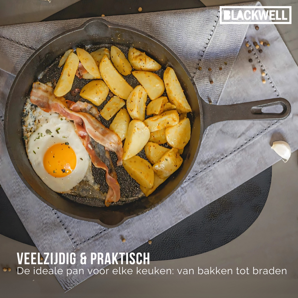Blackwell Stegepande Gussejern ø 25 cm - egnet til alle varmekilder - uden non-stick belægning