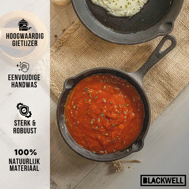 Blackwell Stegepande Gussejern ø 16 cm - egnet til alle varmekilder - uden non-stick belægning