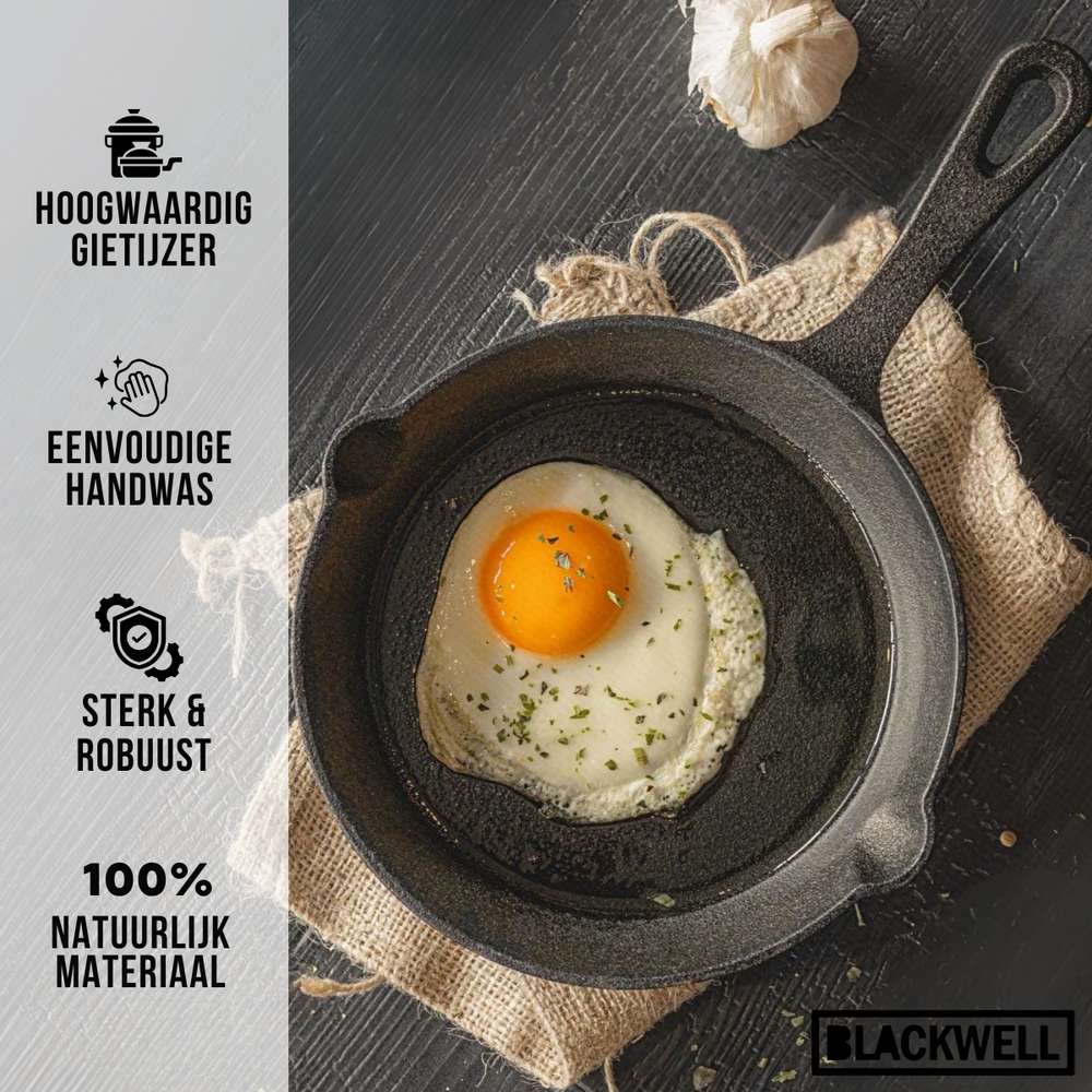 Blackwell Stegepande Gussejern ø 20 cm - egnet til alle varmekilder - uden non-stick belægning