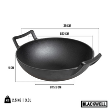 Blackwell Wokpande / Wadjan Gussejern ø 32 cm / 3.3 liter - egnet til alle varmekilder - uden non-stick belægning