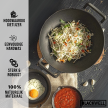 Blackwell Wokpande / Wadjan Gussejern ø 32 cm / 3.3 liter - egnet til alle varmekilder - uden non-stick belægning