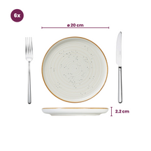 Cosy & Trendy Serviesset Baltic Vanilla 18-delig / 6 personer - 6 dinerborden, 6 ontbijtborden og 6 skåle
