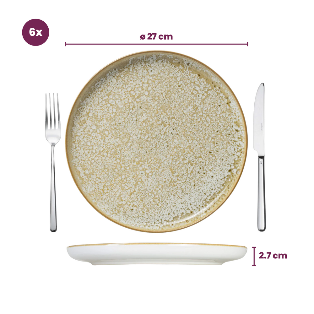 Cosy & Trendy Serviesset Baltic Luna 18-delig / 6 personer - 6 dinerborden, 6 ontbijtborden og 6 skåle
