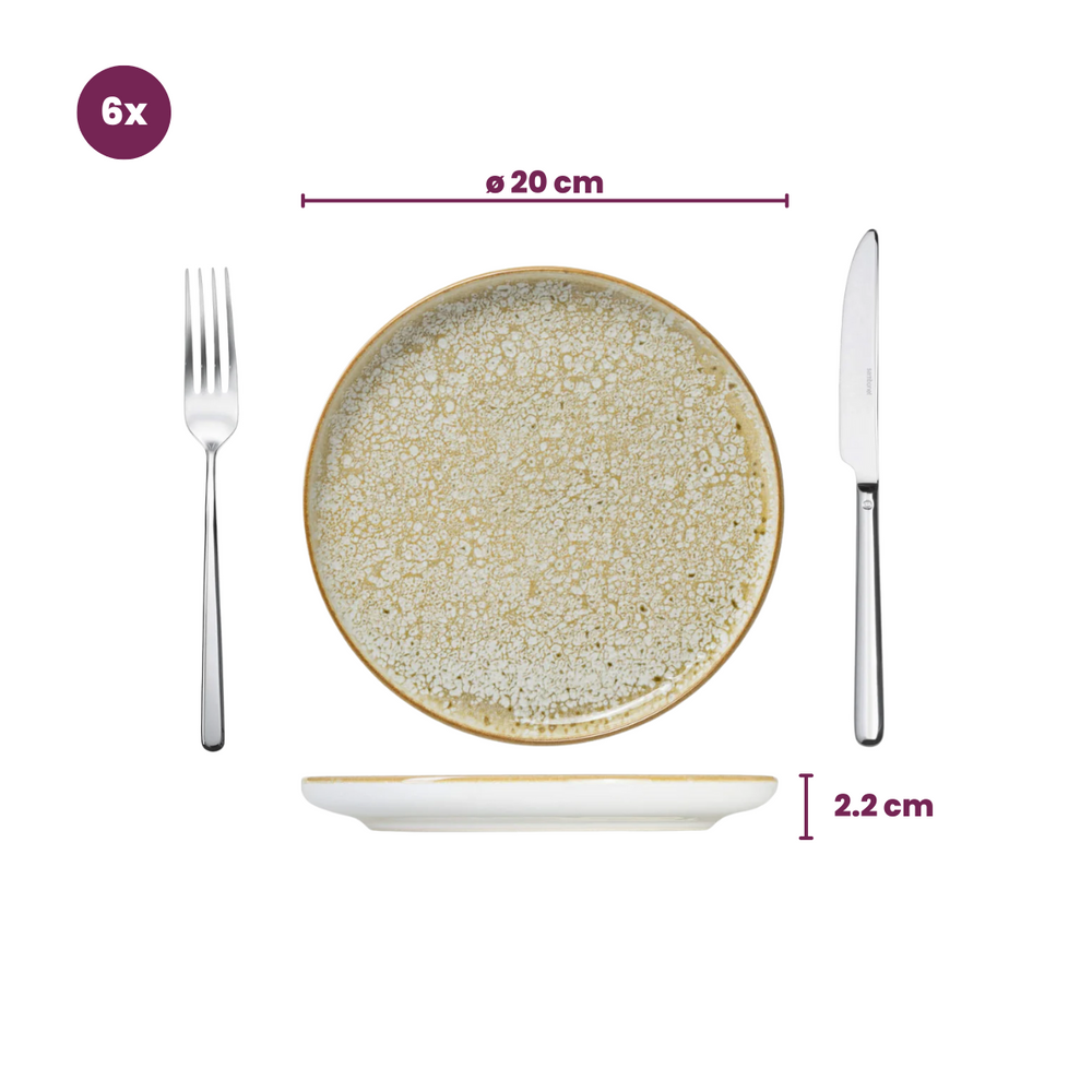 Cosy & Trendy Serviesset Baltic Luna 18-delig / 6 personer - 6 dinerborden, 6 ontbijtborden og 6 skåle