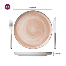Cosy & Trendy Serviesset Baltic Peach 18-delig / 6 personer - 6 dinerborde, 6 morgenborde og 6 skåle