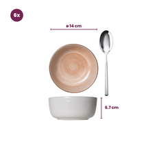Cosy & Trendy Serviesset Baltic Peach 18-delig / 6 personer - 6 dinerborde, 6 morgenborde og 6 skåle