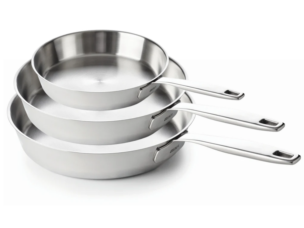 Beka Koekenpannenset Maestro RVS 3-Delig ø 20, 24 & 28 cm - egnet til alle varmekilder - uden non-stick belægning