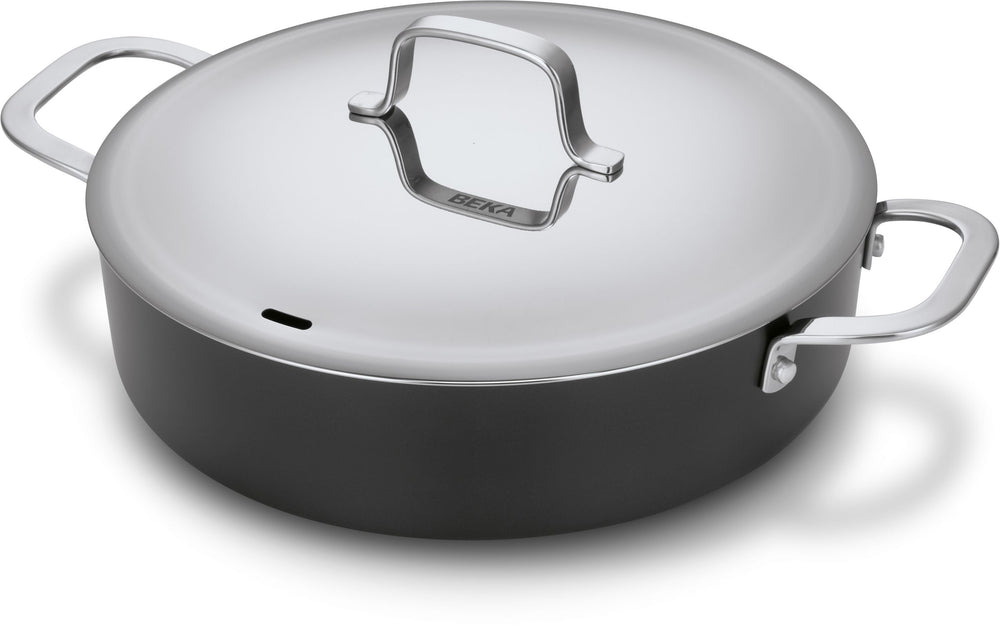 Beka Hapjespan / Sauteerpan med deksel Maestro Alu ø 28 cm - keramiske anti-stick belægning