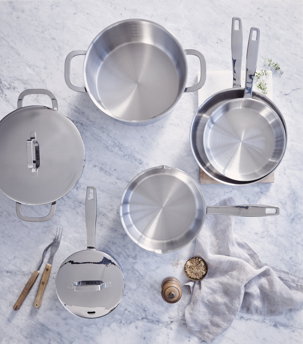 Beka Koekenpannenset Maestro RVS 3-Delig ø 20, 24 & 28 cm - egnet til alle varmekilder - uden non-stick belægning