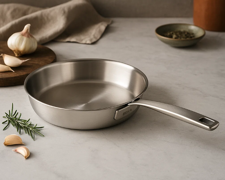 Beka Koekenpan Maestro RVS ø 28 cm - egnet til alle varmekilder - uden non-stick belægning