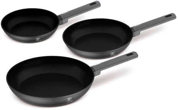 BerlingerHaus Stegepand Sæt Mat Antracit 3-Delt - ø 20, 24 & 28 cm - egnet til alle varmekilder - standard non-stick belægning
