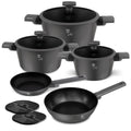 BerlingerHaus Pannenset Mat Antracit 7-Delig - Kogepande ø 20, 24, 28 cm, Stegepande ø 20 & 24 cm - egnet til alle varmekilder