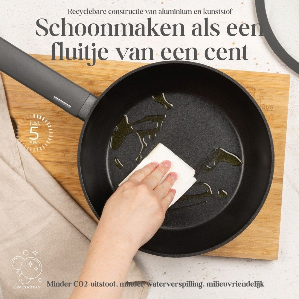 BerlingerHaus Pannenset Mat Antracit 7-Delig - Kogepande ø 20, 24, 28 cm, Stegepande ø 20 & 24 cm - egnet til alle varmekilder
