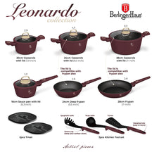 BerlingerHaus Pannenset Mat Bordeaux 11-Delig - Kookpan ø 20, 24, 28 cm, Koekenpan ø 24, 28 cm & Steelpan ø 16 cm - egnet til alle varmekilder