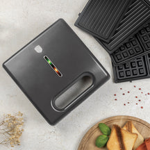BerlingerHaus Tosti-ijzer 3-in-1 Mat Antraciet - Udtagelige Plader - Vaffel & Grill - 780W