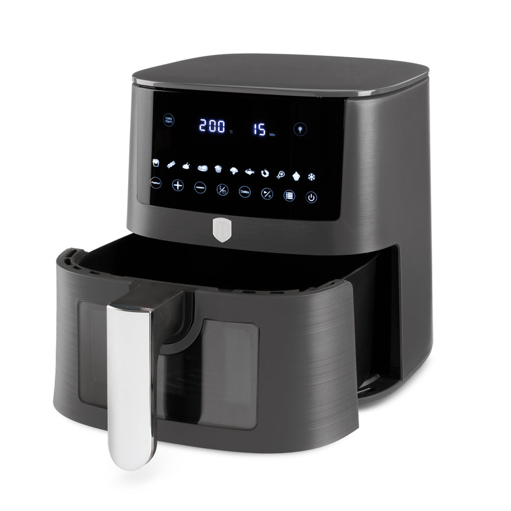 BerlingerHaus Airfryer XXXL Mat Antraciet - med Kijkvenster - 8 Liter - 1650W