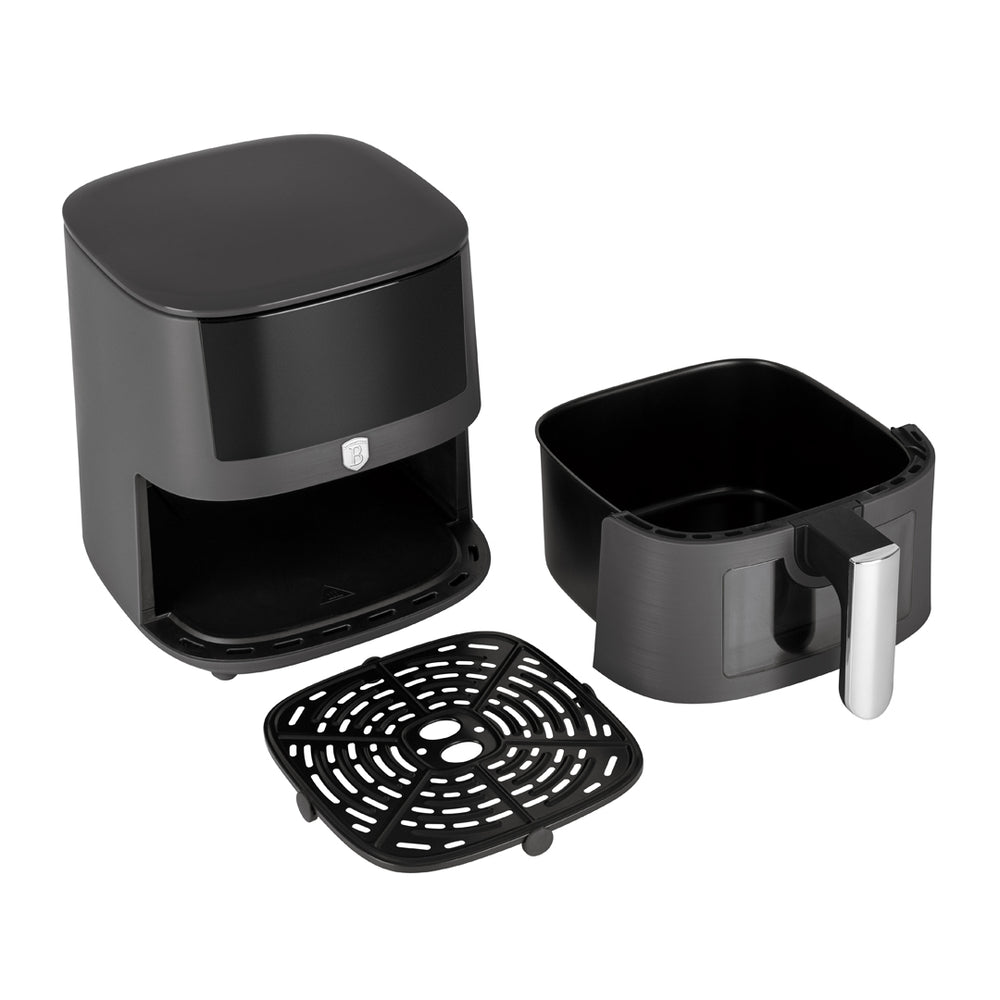 BerlingerHaus Airfryer XXXL Mat Antraciet - med Kijkvenster - 8 Liter - 1650W