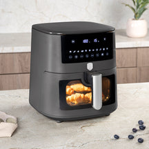 BerlingerHaus Airfryer XXXL Mat Antraciet - med Kijkvenster - 8 Liter - 1650W