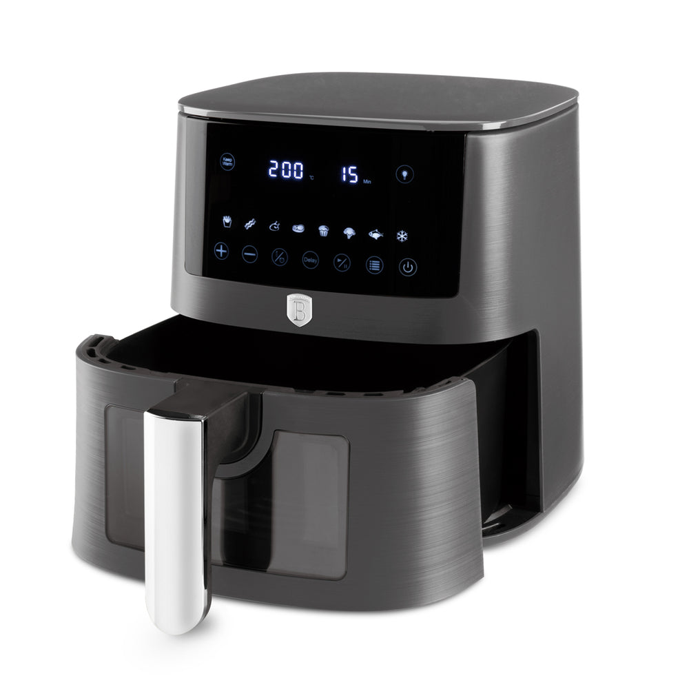 BerlingerHaus Airfryer XL Mat Antraciet - med Kiggevindue - 5 Liter - 1400W