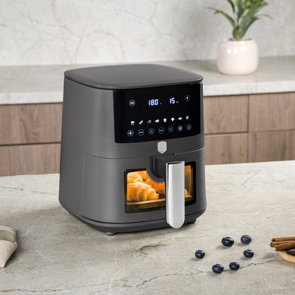BerlingerHaus Airfryer XL Mat Antraciet - med Kiggevindue - 5 Liter - 1400W