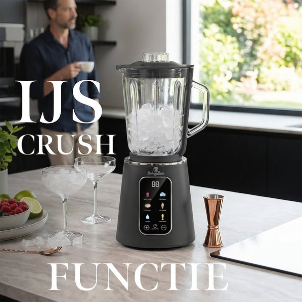 BerlingerHaus Blender Digitaal Mat Antraciet - Glazen Kan - 1.5 Liter - 1000W