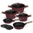 BerlingerHaus Pannenset Nordic Mat Bordeaux 7-Delt - Kogepande ø 20, 24, 28 cm, Stegepande ø 20 & 24 cm - Egnet til alle varmekilder