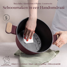 BerlingerHaus Pannenset Nordic Mat Bordeaux 11-Delig - Kookpan ø 20, 24, 28 cm, Koekenpan ø 24, 28 cm & Steelpan ø 16 cm - Geschikt voor alle warmtebronnen