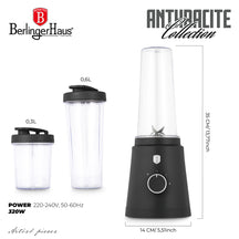 BerlingerHaus Smoothie Blender to Go Mat Antraciet - Inkluderer 2 Beholdere - 320W