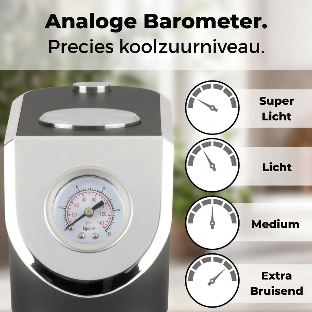 BerlingerHaus Bruisvandmaskine Mat Antracit - Barometer - Inkluderer 2 Flasker