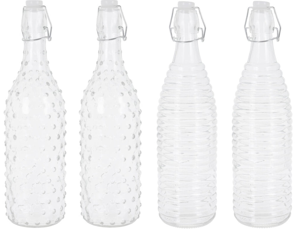 Cookinglife Beugelflasker Dots & Lines - 1 Liter - 4 stk.