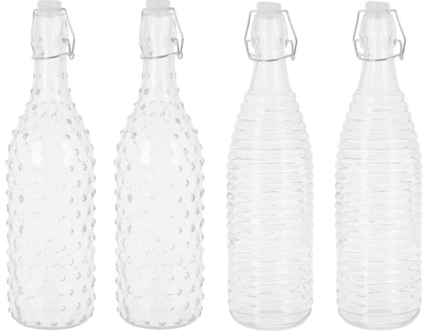 Cookinglife Beugelflasker Dots & Lines - 1 Liter - 4 stk.