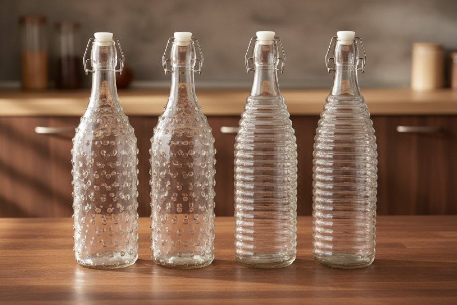 Cookinglife Beugelflasker Dots & Lines - 1 Liter - 4 stk.