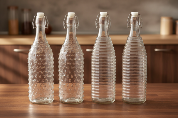 Cookinglife Beugelflasker Dots & Lines - 1 Liter - 4 stk.