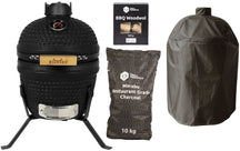 Bighorn Kamado BBQ Startersæt - Kamado 13 inch - med Trækul, Tændblokke & beskyttelsesovertræk