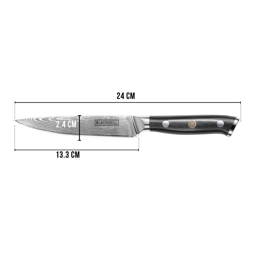 Blackwell Officemes Japanse stil - 67 lagers damaskusstål - VG10 - 12,5 cm