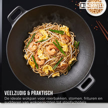 Blackwell Wokpande / Wadjan Gussejern ø 36 cm / 6.5 liter - egnet til alle varmekilder - uden non-stick belægning