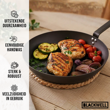 Blackwell Stegepande Carbon Stål ø 28 cm - egnet til alle varmekilder - uden non-stick belægning