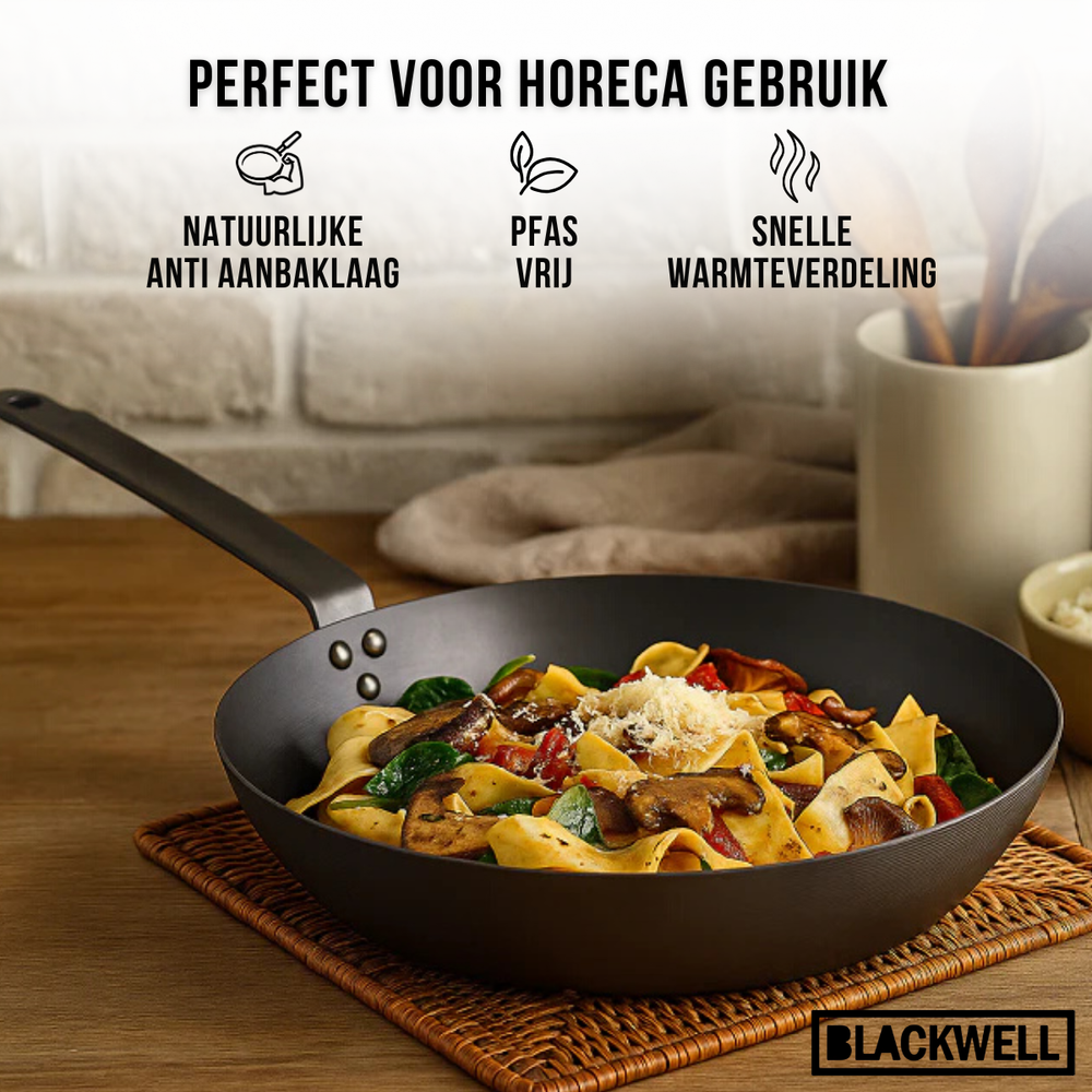Blackwell Stegepande Carbon Stål ø 28 cm - egnet til alle varmekilder - uden non-stick belægning