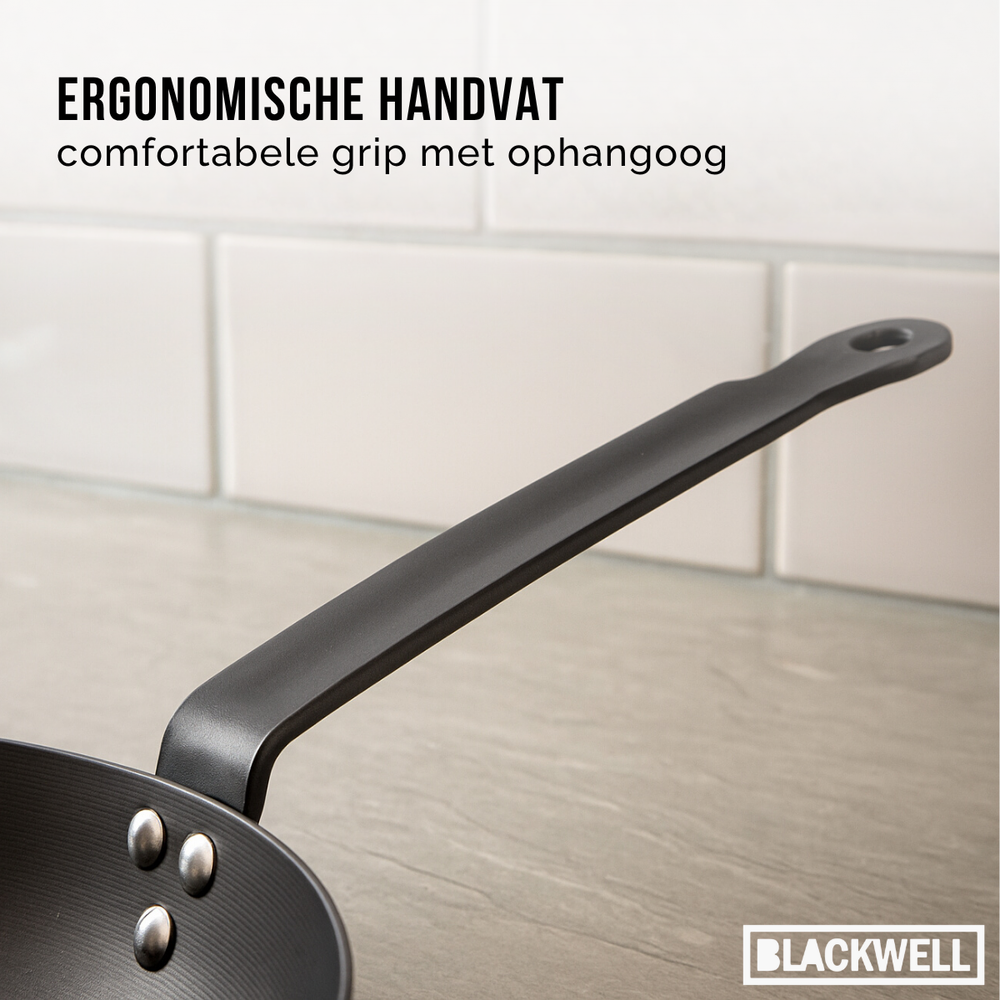 Blackwell Stegepande Carbon Stål ø 28 cm - egnet til alle varmekilder - uden non-stick belægning
