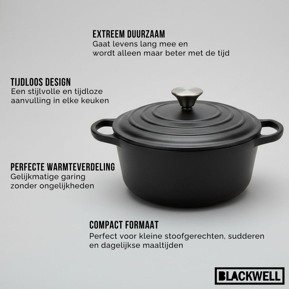 Blackwell Braadpan med deksel Cast Iron Gietijzer ø 20 cm - uden non-stick belægning