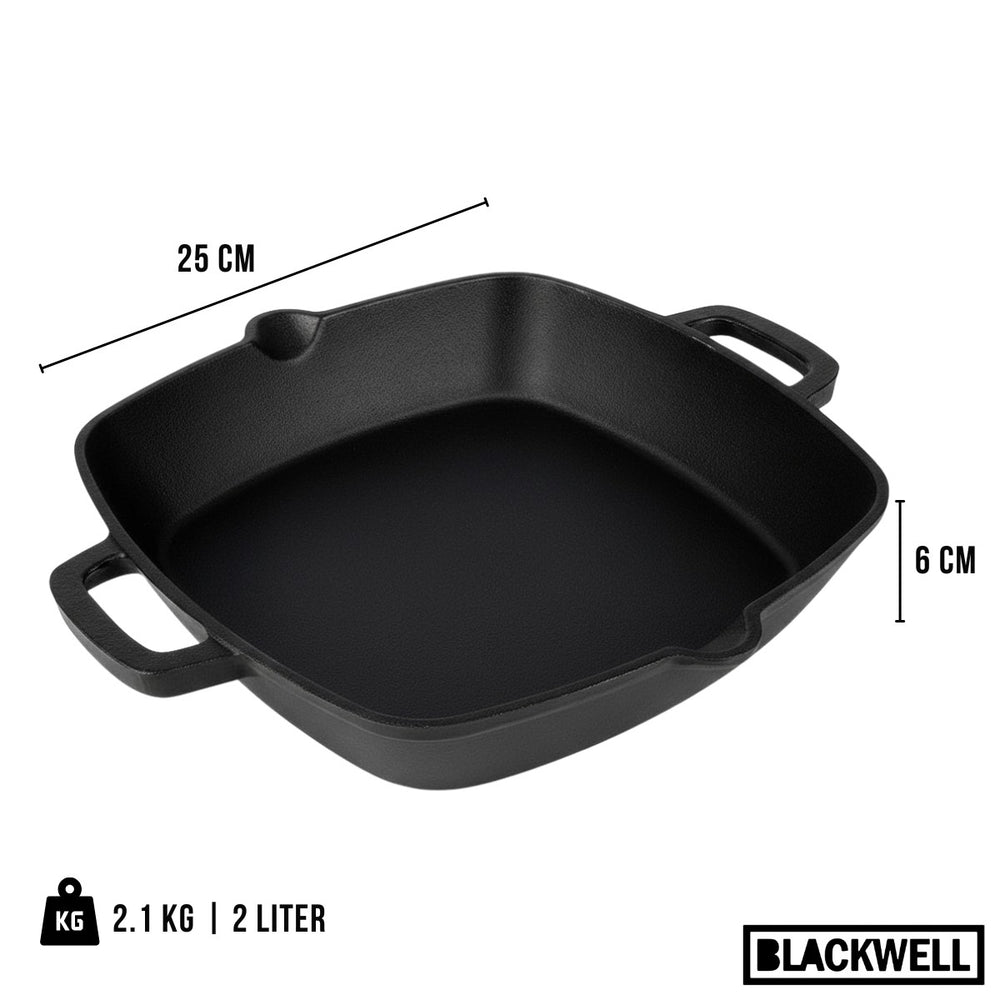 Blackwell Ovenschaal Cast Iron Gietijzer - 25 x 25 cm / 2 Liter - uden non-stick belægning