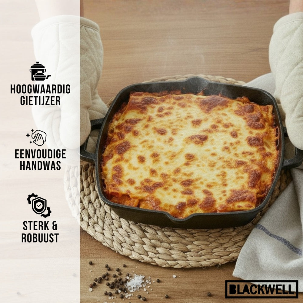Blackwell Ovenschaal Cast Iron Gietijzer - 25 x 25 cm / 2 Liter - uden non-stick belægning