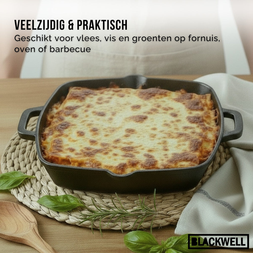 Blackwell Ovenschaal Cast Iron Gietijzer - 25 x 25 cm / 2 Liter - uden non-stick belægning