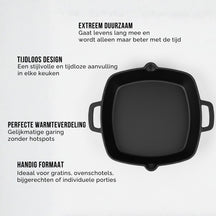 Blackwell Ovenschaal Cast Iron Gietijzer - 25 x 25 cm / 2 Liter - uden non-stick belægning