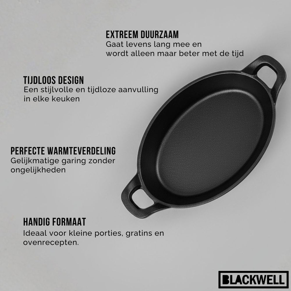 Blackwell Ovenschaal Cast Iron Gietijzer Ovaal 21 x 15 x 4 cm - uden non-stick belægning