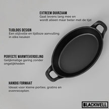 Blackwell Ovenschaal Cast Iron Gietijzer Ovaal 21 x 15 x 4 cm - uden non-stick belægning
