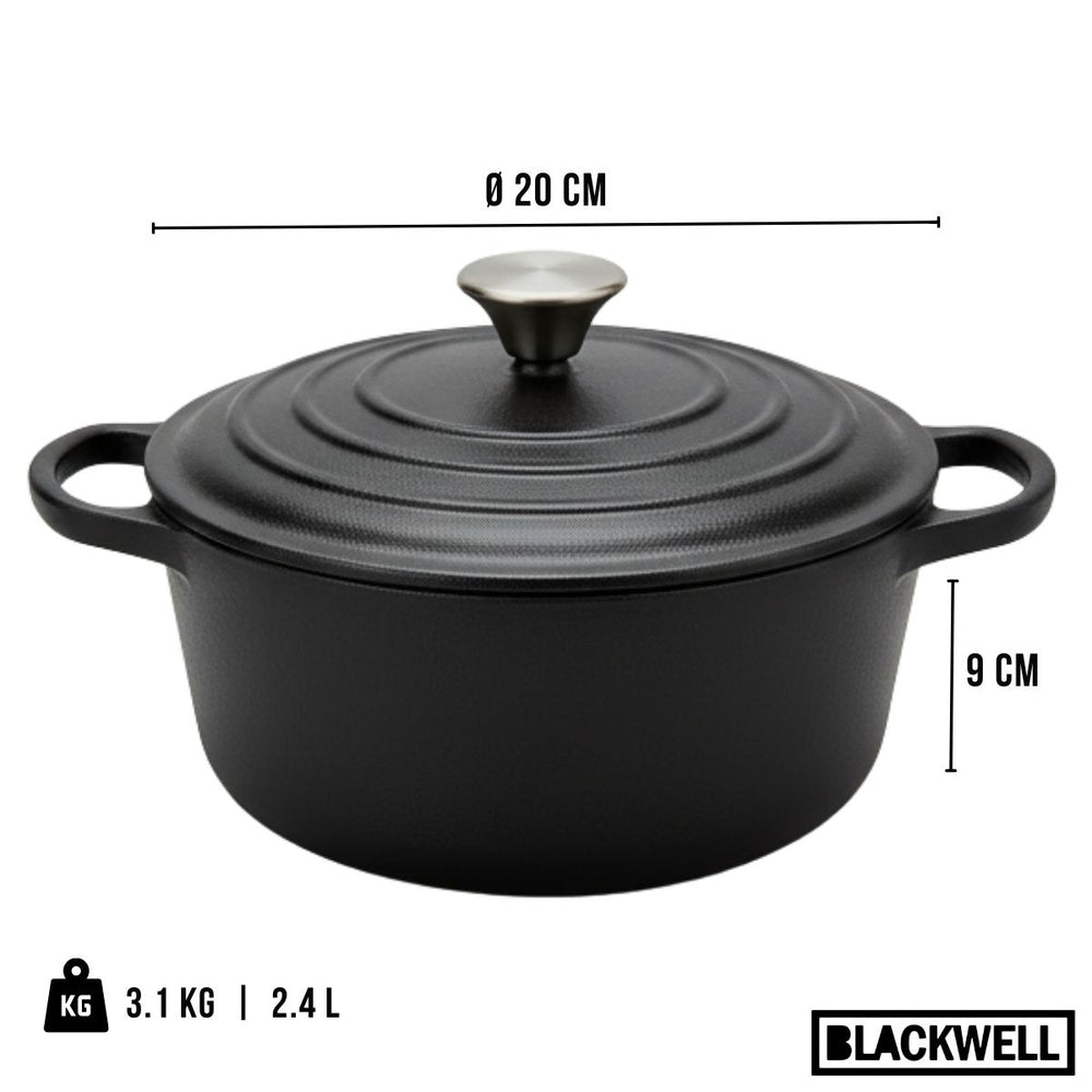 Blackwell Braadpan med deksel Cast Iron Gietijzer ø 20 cm - uden non-stick belægning